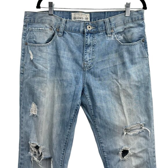 Ecko Unltd. 714 Straight Fit Ripped Distressed Jeans Size 36/32 - Picture 2 of 7